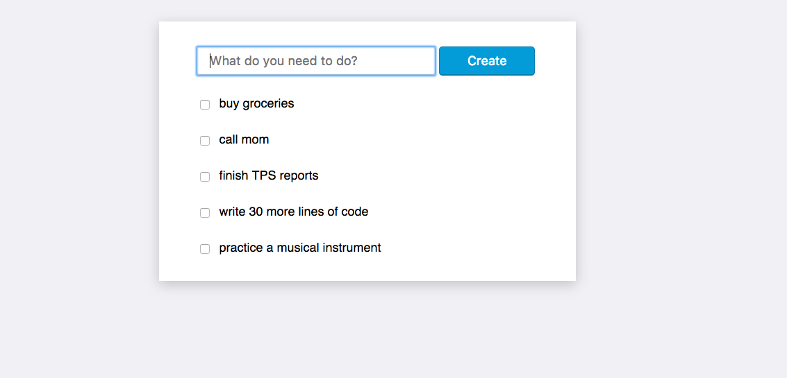 todo list screenshot